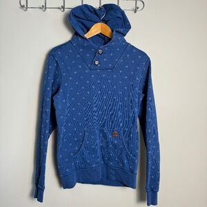 G-Star RAW Originals Women's Long Sleeve Button V-Neck Pullover Hoodie‎ Blue M